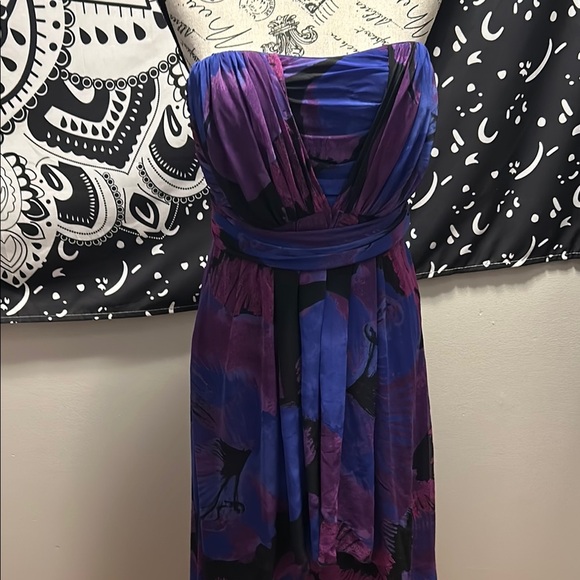 Elegant Purple and Blue Women's Dress - Picture 1 of 7